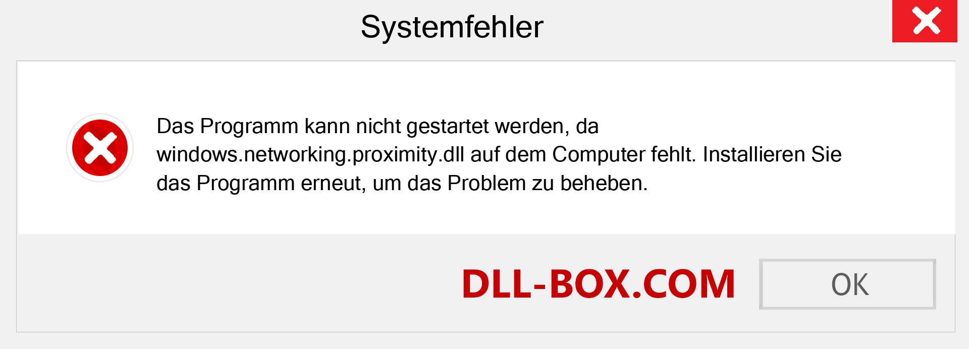 windows.networking.proximity.dll-Datei fehlt?. Download für Windows 7, 8, 10 - Fix windows.networking.proximity dll Missing Error unter Windows, Fotos, Bildern