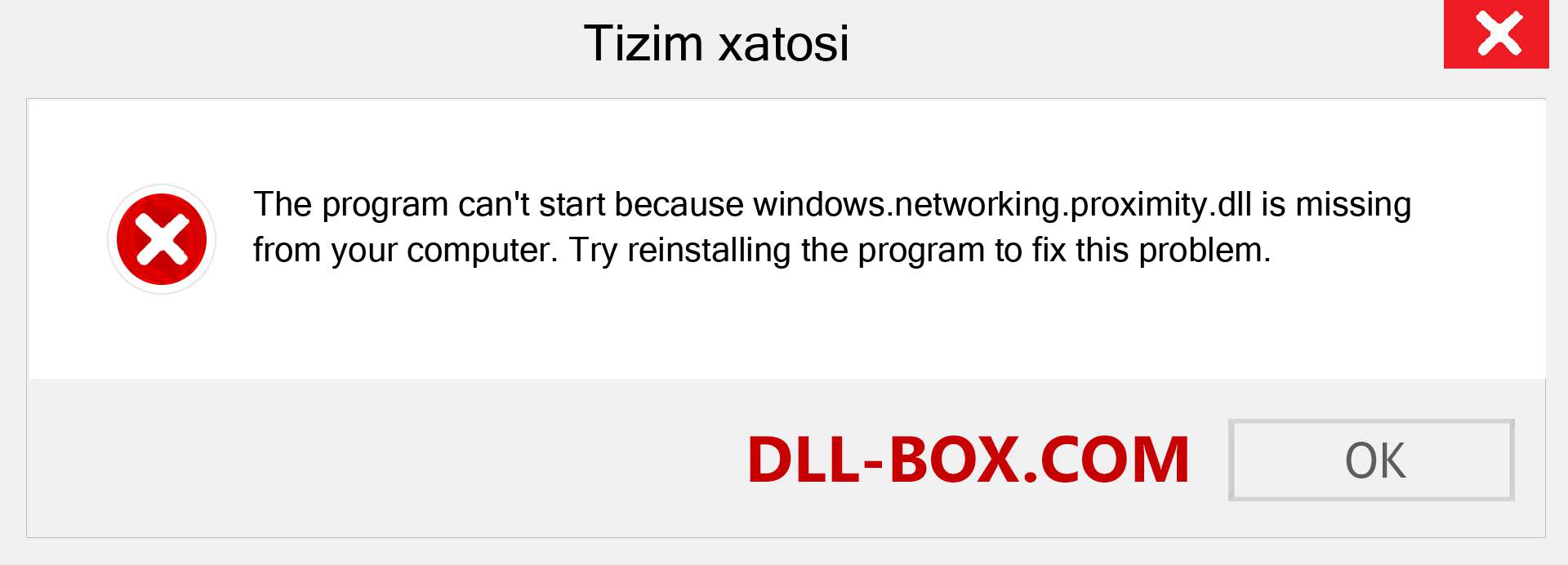 windows.networking.proximity.dll fayli yo'qolganmi?. Windows 7, 8, 10 uchun yuklab olish - Windowsda windows.networking.proximity dll etishmayotgan xatoni tuzating, rasmlar, rasmlar